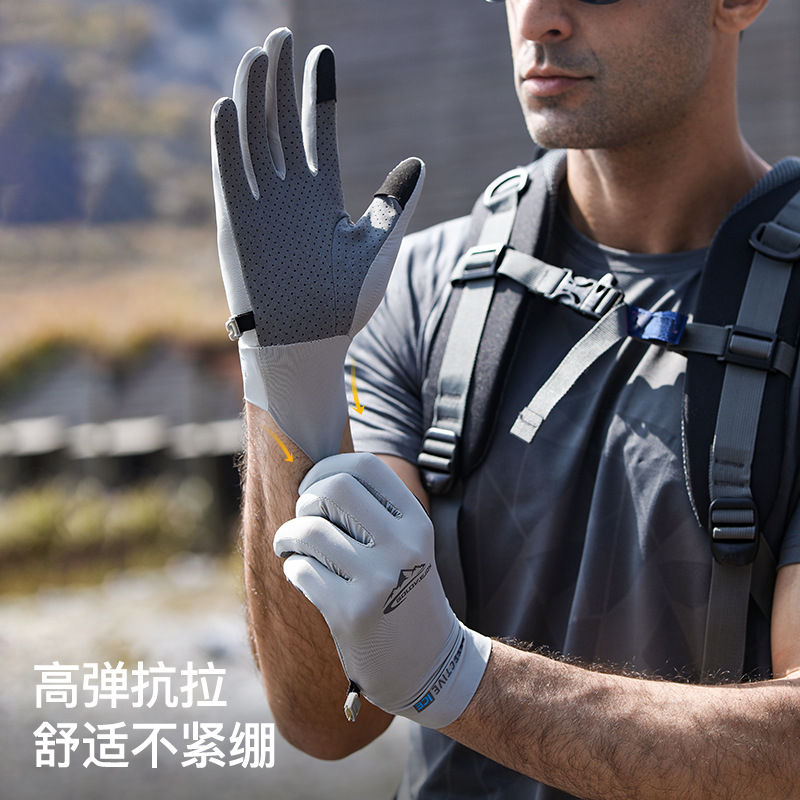Spring and summer outdoor sports mountaineering lure fishing riding equipment non-slip sun protection breathable high elastic tensile motorcycle gloves