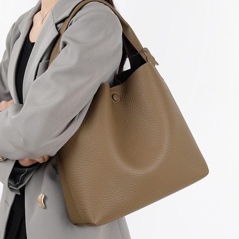 Damentasche 2024 Neue Mode Mode Eimer Tasche Arbeit Pendler All-Match Elegante Alphabet Tasche Damen Umhängetasche_voghion.com
