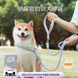 狗狗P绳清新撞色中小型犬外出泰迪比熊金毛大狗防爆冲宠物牵引绳