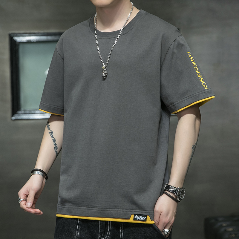 Large Size Long and Short Sleeve T-Shirts for Men, Pure Cotton, Spring and Autumn, Loose Fit, New Style Men's Clothing, Half-Sleeve Shirts for Big and Tall Men