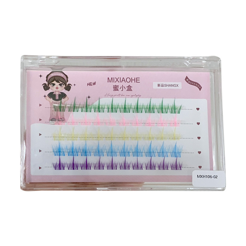 Caja de miel color pestañas postizas segmentadas trilogía perezosa rizado natural COS maquillaje creativo pestañas cómicas