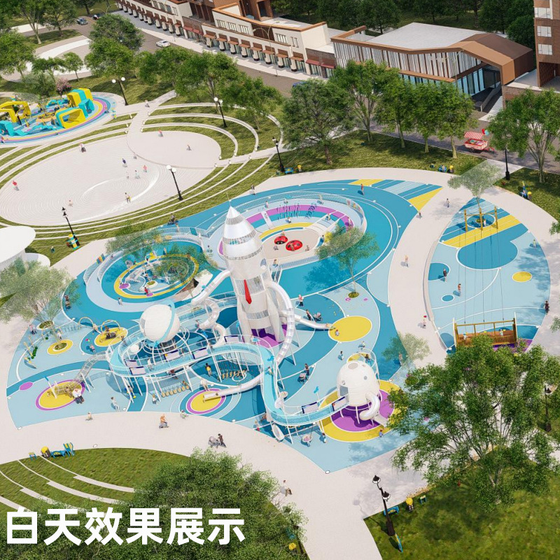 Mutong escena nocturna Parque de Atracciones sin motor EQUIPO DE ATRACCIONES parque temático punto escénico gran empresa de diseño de diapositivas de acero inoxidable