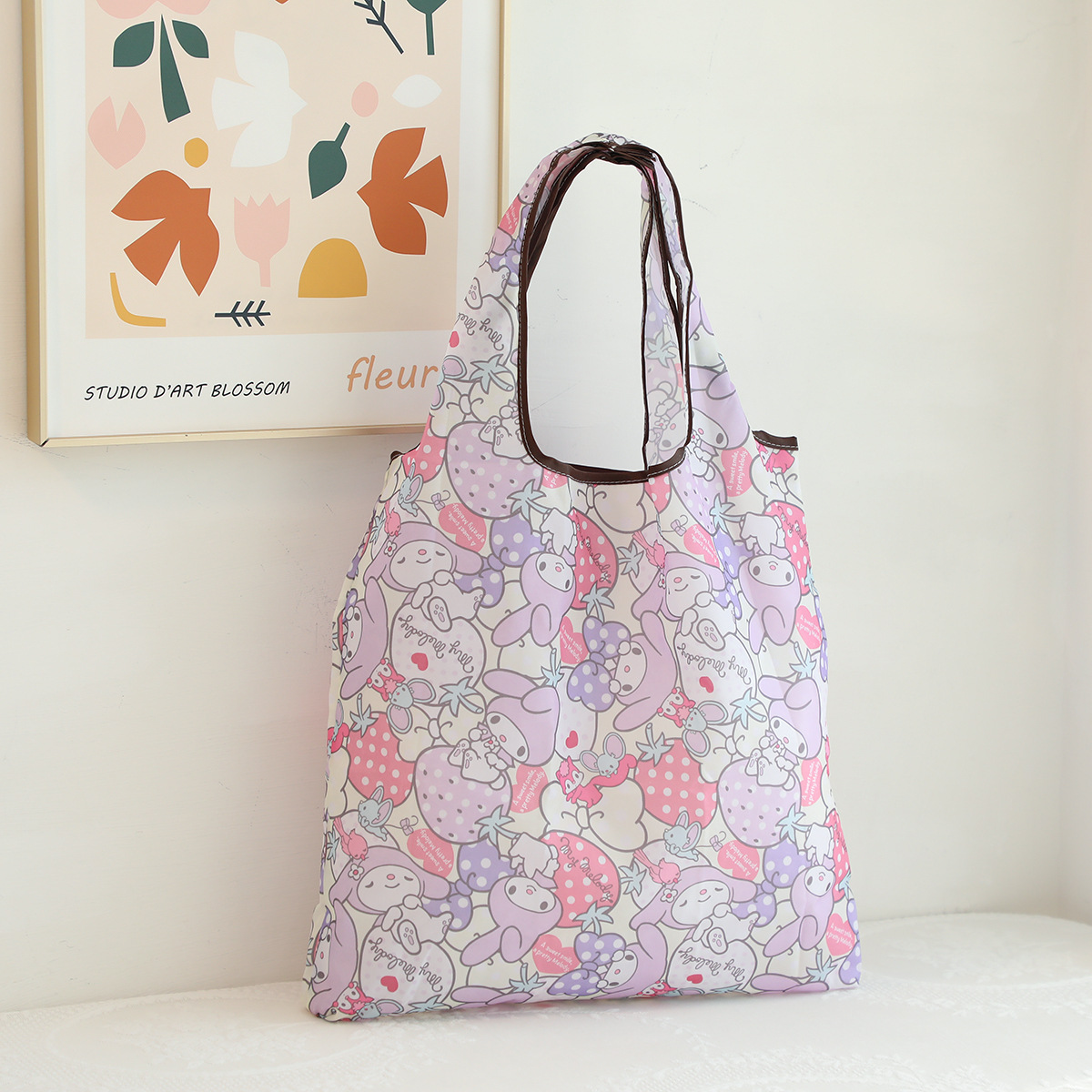 Dibujos animados lindo coolomi gran capacidad bolsa de protección del medio ambiente portátil plegable supermercado bolsa de compras bolsa de tela ligera bolsa de hombro