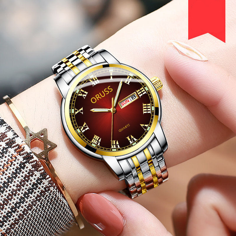 Swiss Brand Automatic Movement Women's Calendar Fashion Luminous Watch Bracelet Student Korean Style Simple Watch Women