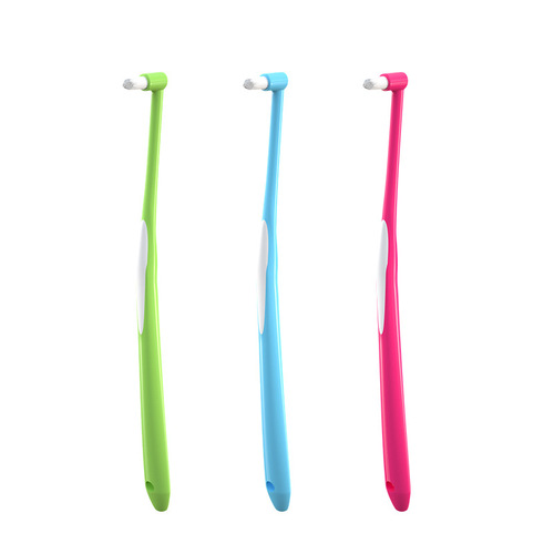 Orthodontic single-beam brush, two-color soft-bristle interdental brush, braces correction and cleaning, orthodontic toothbrush, small pointed interdental brush for cats