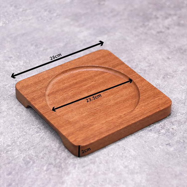 Udon sandalwood sabili mortero de madera base base bandeja de hierro a prueba de quemaduras placa de madera aislante almohadilla de madera soporte de tazón