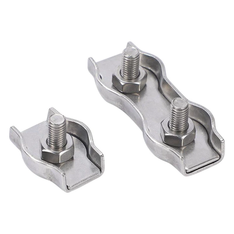 Патрон из нержавеющей стали 304/316, одинарный зажим из нержавеющей стали, двойной зажим, крепежный зажим M2-10, тросовый патрон