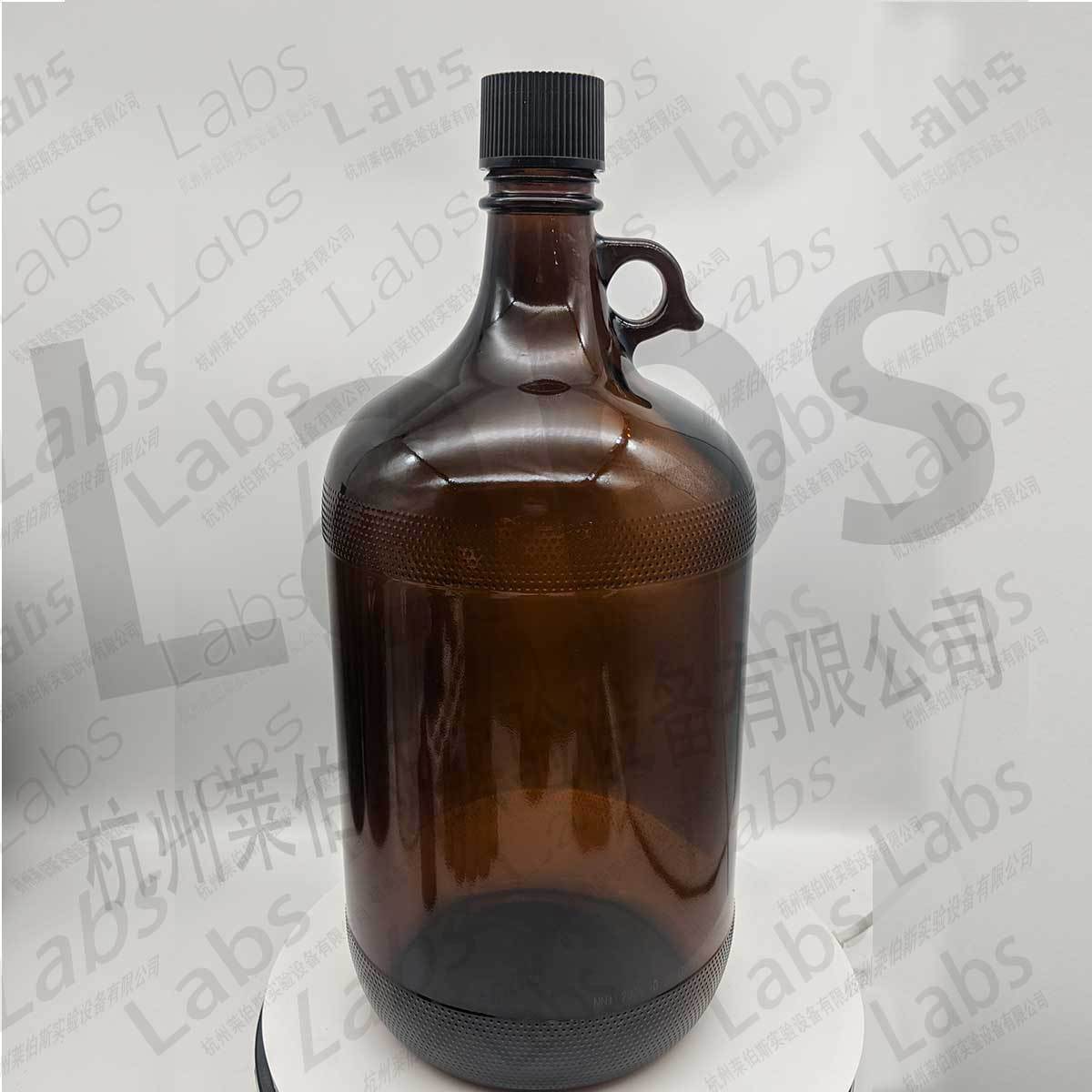色谱试剂瓶 GL38口棕色玻璃 4L有耳加仑瓶