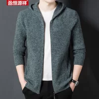 Hengyuanxiang шерстяной свитер мужской модный вязаный кардиган свитер весна и осень новый стиль с капюшоном мужское повседневное пальто
