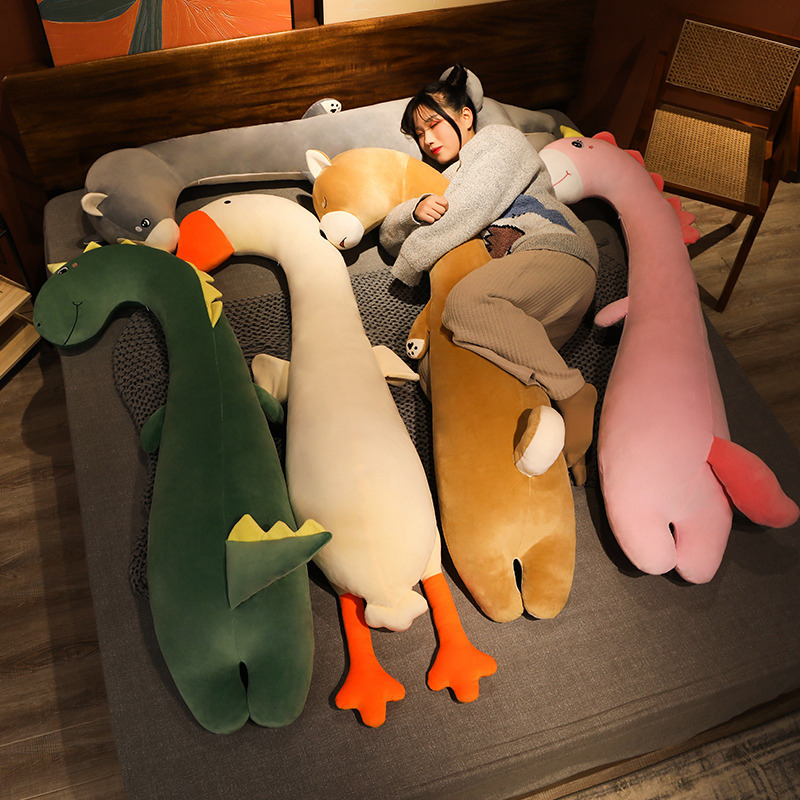 Japanese-Style Plush Cat Toy, Chubby Fat Cat, Big White Goose Long Body Pillow for Sleeping, Leg-Hugging Doll Japanese-Style Plush Cat Toy, Chubby Fat Cat, Big White Goose Long Body Pillow for Sleeping, Leg-Hugging Doll
