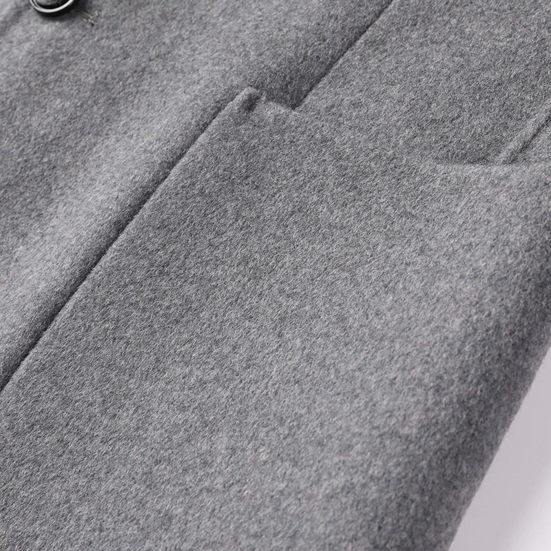 Short woolen demi-season double-sided coat, jacket