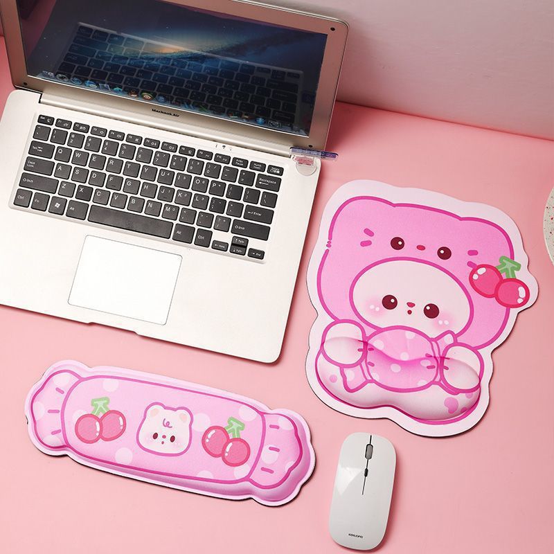 Nuevo ins lindo cartón de dibujos animados oso muñeca almohadilla de ratón para hombres y mujeres de oficina almohadilla de ratón para computadora soporte de teclado suave