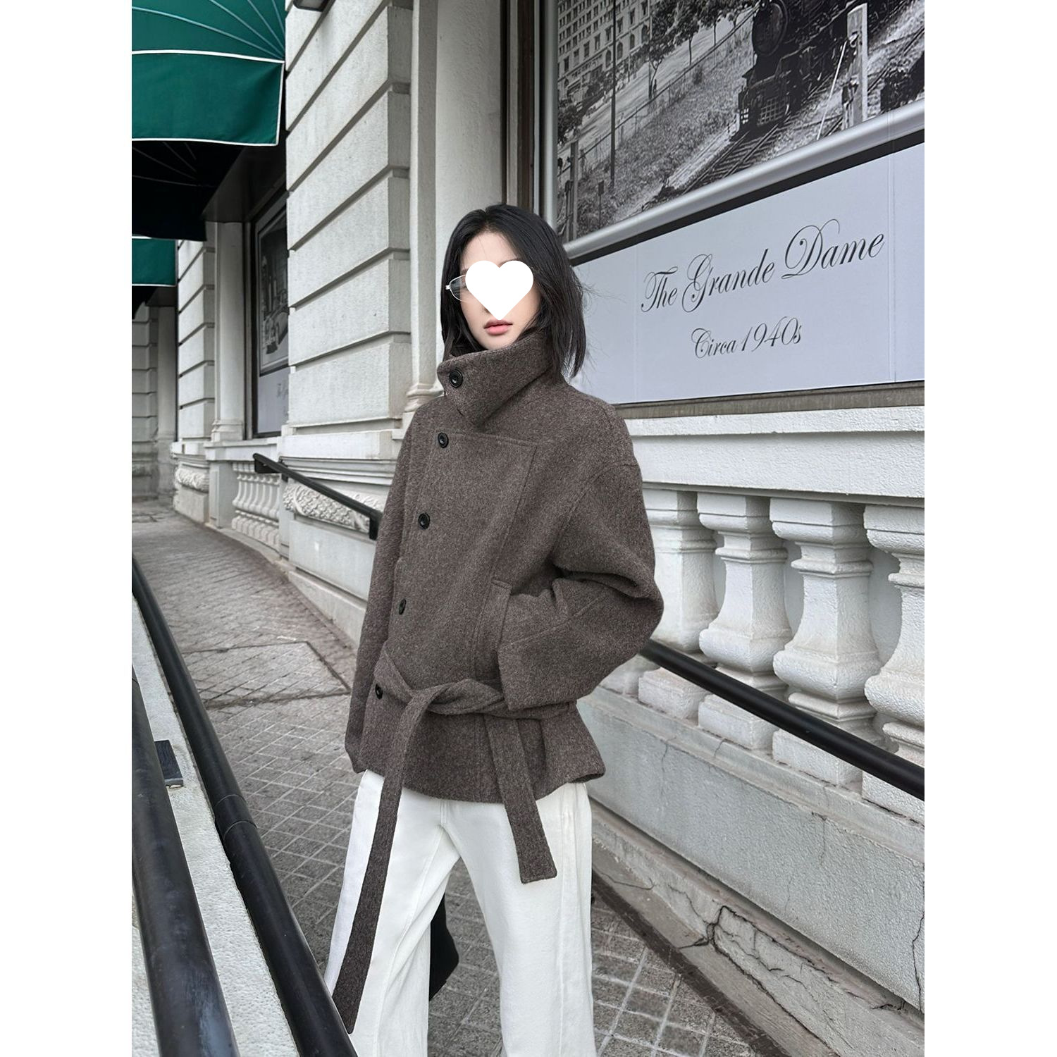 London Street Stand Collar Woolen Jacket Women's Autumn and Winter 2025 New High-Quality Short Woolen Coat