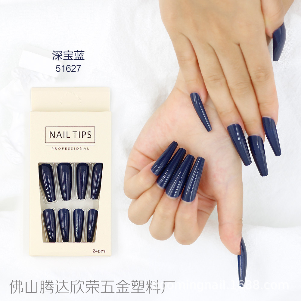 Uñas postizas de ballet coloridas, 24 piezas, largas, desmontables, procesables, al por mayor