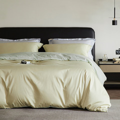 Nantong Home Textiles 100-count Solid Color Twill Quilt Set for Home Use 100% Cotton Twin Set Including Bed Sheet, Duvet Cover, and Fitted Sheet