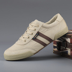 2024 Spring New Men's Low-top Canvas Shoes Korean Classic Student Casual Flat Lace-up Breathable Padded Shoes