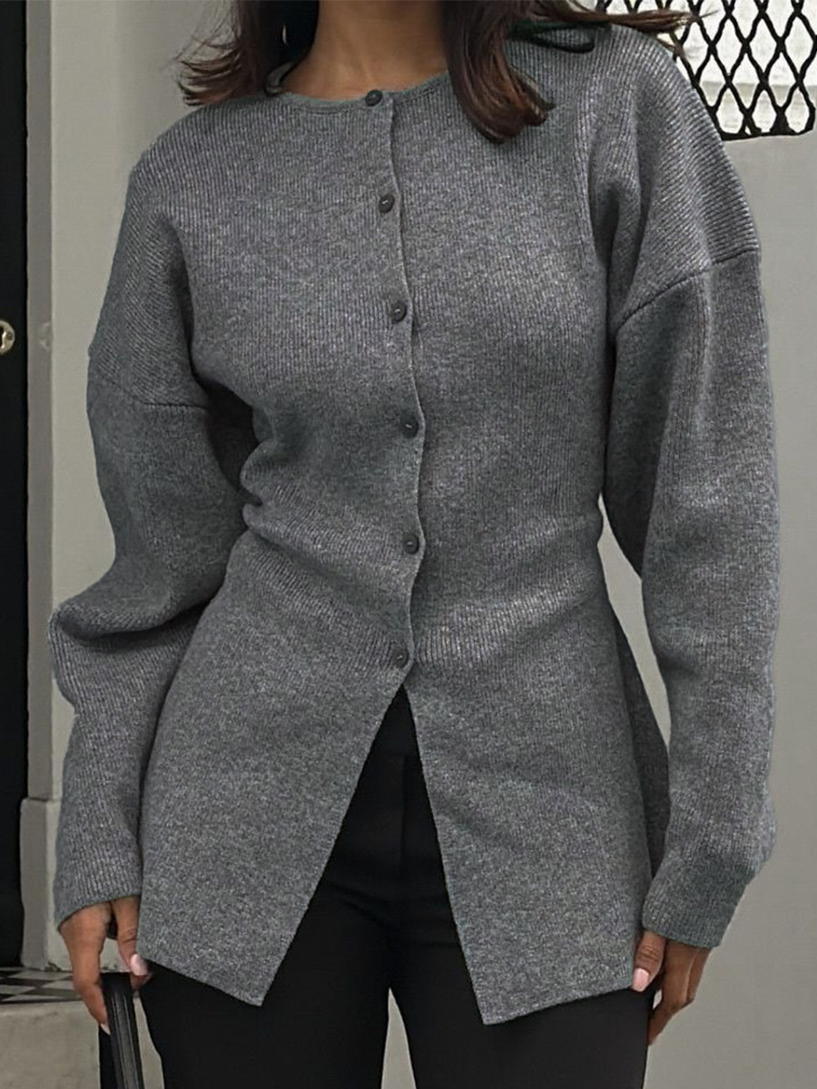 Suéter transfronterizo de otoño y invierno de Europa y los Estados Unidos 2026 nuevo tipo de cintura de botón de una sola fila de jersey cardigan temperamento delgado camisa de viaje image 5