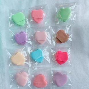 Heart-shaped double-sided non-latex fingertip powder puff single finger air cushion powder puff dry and wet eye shadow high gloss concealer opp