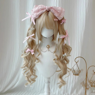 [Yin Girl Dream Diary] Wig Female Lolita Long Curly Hair Doll-Like Roman Curly Tiger Mouth Clip Cute Full Headgear