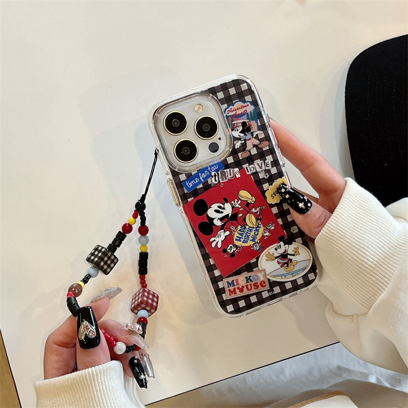 Patrón de estilo de película Mickey para iphone16ProMax cadena 15 funda para teléfono 13 Apple 14 diagonal 15PM