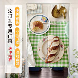门帘 ins韩风日常棉麻布艺隔断帘卧室厨房厕所装饰遮挡帘半截帘