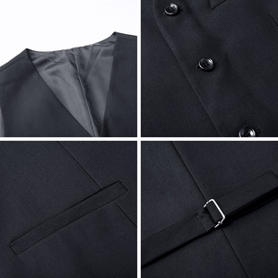 Groomsmen Navy Blue Casual Vest Professional Vest Men's Slim Business Suit Printed Work Clothes Men's Vest