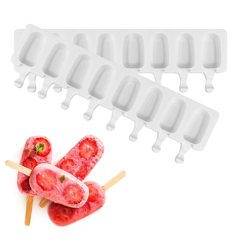 8-piece helado molde de silicona DIY creativo pudín de chocolate Popsicle cubo de hielo molde herramienta para hornear
