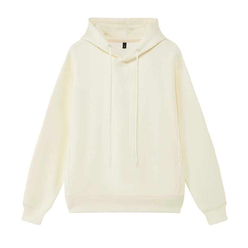 Chengdu 330g Drop-Shoulder Trendy Solid Color Hooded Sweatshirt, Model S9867, Cream Apricot, Dark Coffee Floral Vest with Logo Chengdu 330g Drop-Shoulder Trendy Solid Color Hooded Sweatshirt, Model S9867, Cream Apricot, Dark Coffee Floral Vest with Logo