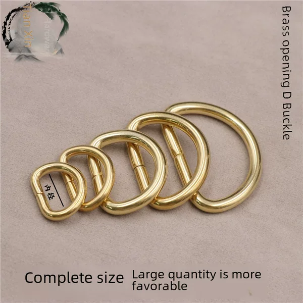 Pure copper d-buckle opening d-ring semicircular buckle brass d-buckle square buckle connection ring luggage hardware accessories manufacturers wholesale