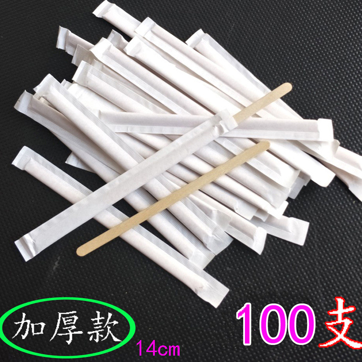 Paquete independiente de batida de café batida desechable 14cm / 19cm madera batida de café 100 500