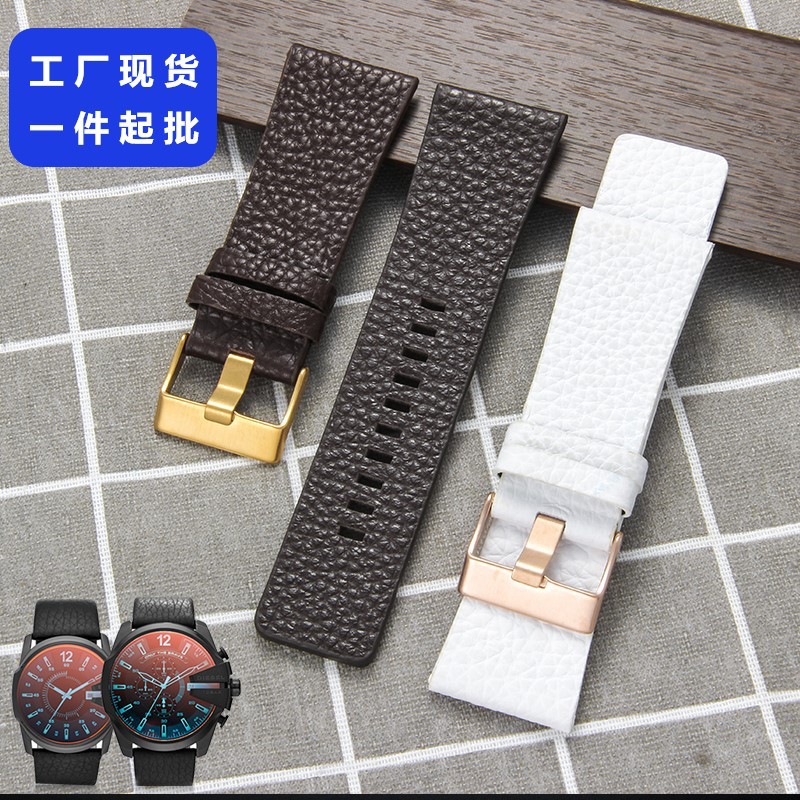 Dəri saat qayışı, liçi teksturalı, 22-32 mm, qara və qəhvəyi