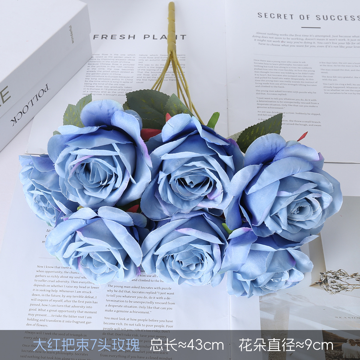 Simulación de 7 flores falsas de rosa princesa escritorio sala de estar DIY decoración de la habitación de bodas de mano accesorios de fotografía de flores