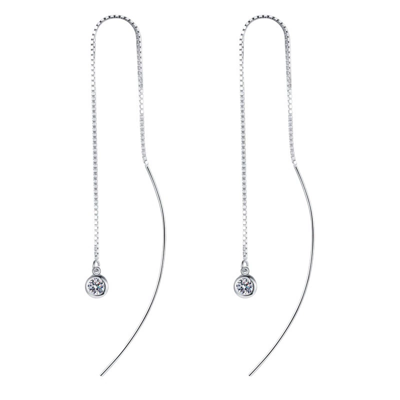Серьги из стерлингового серебра XDY925, женские простые серьги с кисточками, 10 очков, круглая сумка, серьги с бриллиантами Mosang