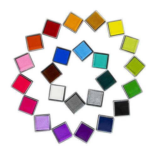Children's educational finger painting color ink pad DIY finger painting ink pad square 4x4cm ink pad MC-24 color ink pad