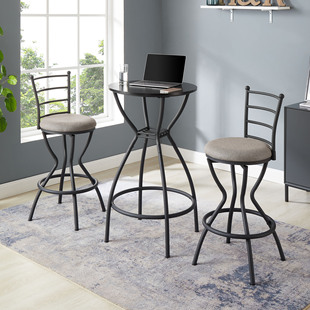 Nordic Style Bar Table and Chair Set for Home Kitchen, Modern Iron Adjustable Bar Stools, Dining Table Set, Light Luxury Style