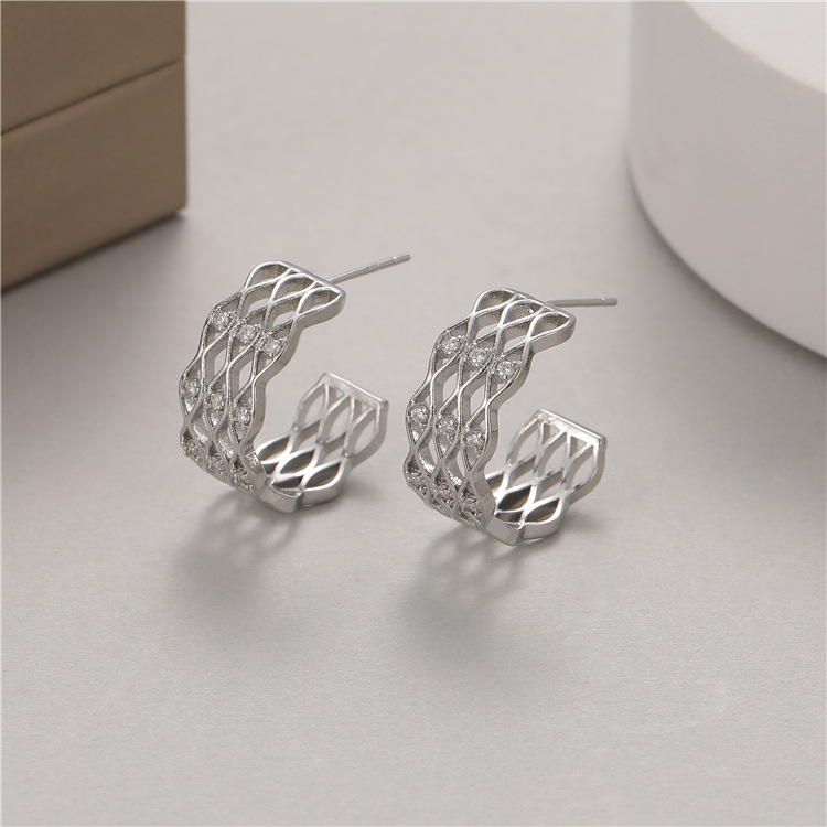 Women'S Gender 1 Pair Simple Style C Shape Plating Copper Earrings