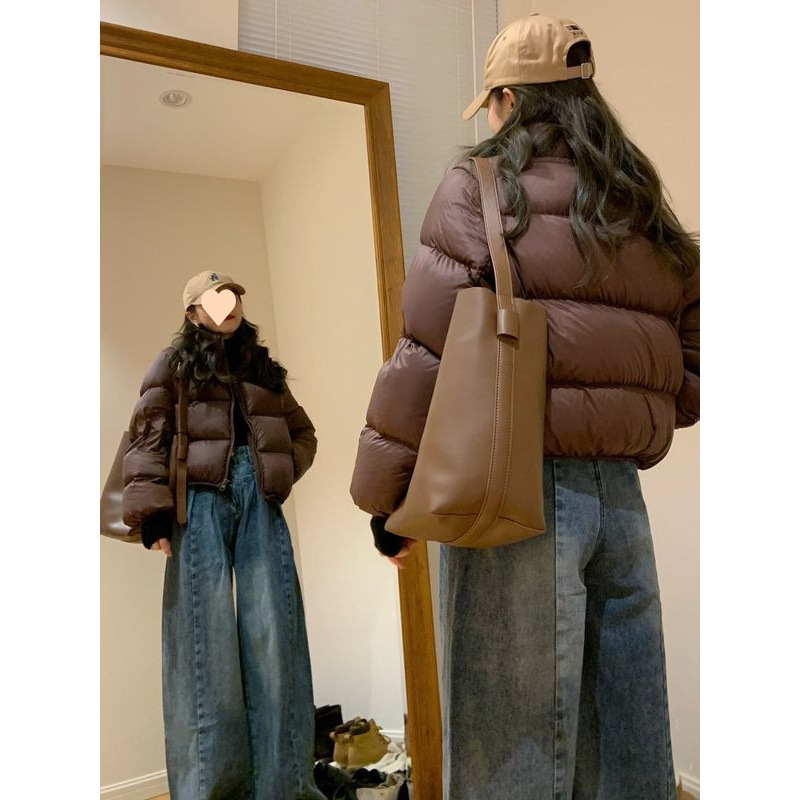 Off-season Europese Kendall Jenner-stijl korte, hooggetailleerde, dikke donsjas voor dames 2025 nieuwe kleine maat_voghion.com