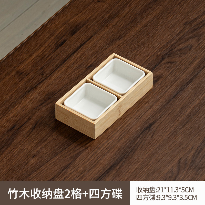 新しい中国風の炉茶宮殿グリッドフルーツプレートスナックドライフルーツプレート竹プレート分割宮殿グリッドトレイ鍋おかずプレート|undefined