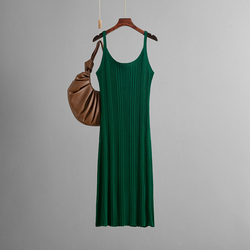 Sexy Slim Fit Slimming Waist Trimming Knitted Dress Summer Simple Solid Color Cami Dress 10 Sexy Slim Fit Slimming Waist Trimming Knitted Dress Summer Simple Solid Color Cami Dress