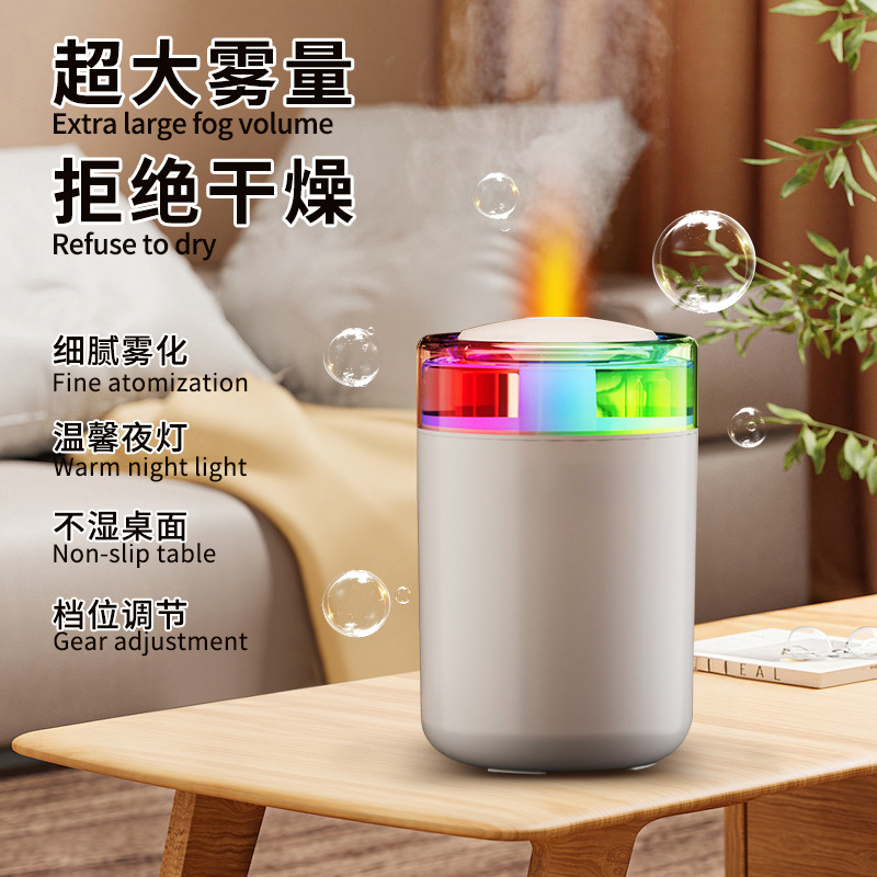 Cross-Border Household Humidifier Large Fog Volume USB Light Spray Machine Desktop Air Humidifier New Product Factory Direct Sale