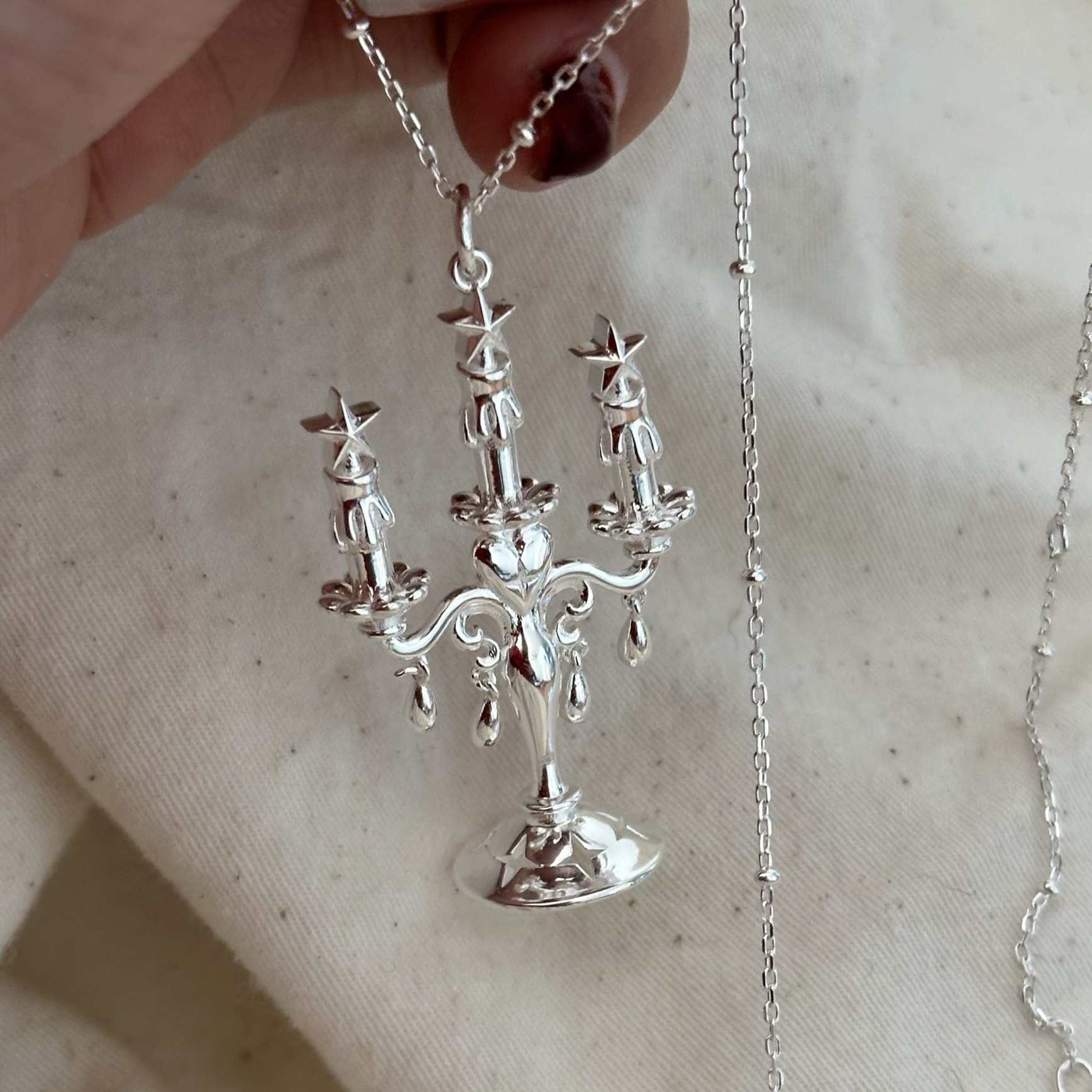 Hot-Selling Star Candlestick Pendant Necklace Niche Art Design Simple Fashion Versatile Personalized Necklace Wholesale