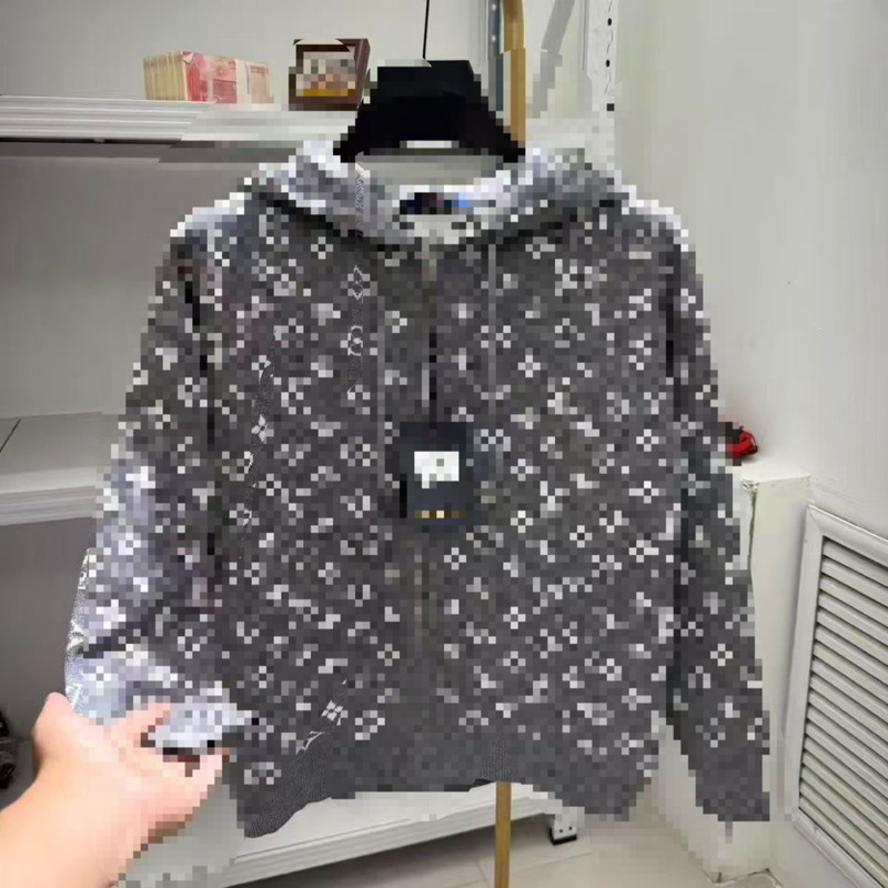 2026 Autumn Men's Couple Knitted Sweater Hooded All-Over Print Jacket Warm Lightweight Casual Jacket Wholesale