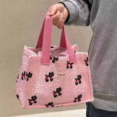 日本のかわいい弁当箱通勤見栄え弁当箱大容量ハンドバッグポータブルキャンバスバッグ汚れにくいDY