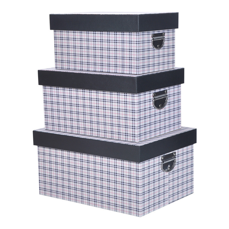 Modern Light Luxury Plaid Storage Box Storage Box Model Room Cloakroom Sales Office Villa Home Decoration Ornaments