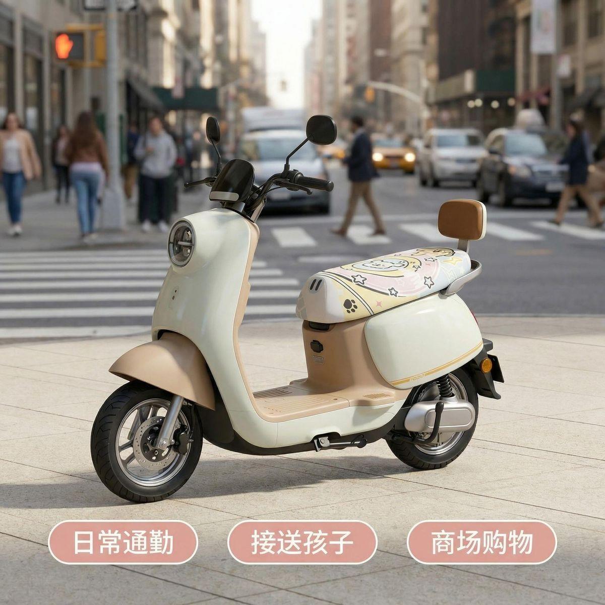 Cartoon electric vehicle water-resistant seat cushion cover, leather protective cover, sun-proof electric bike seat cushion cover, elastic cover, cute