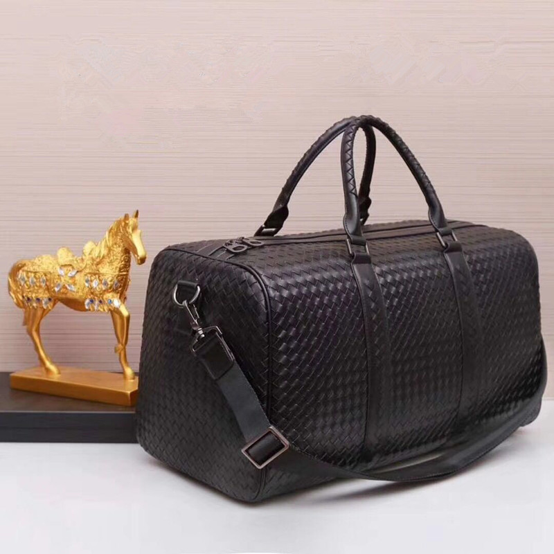 Kesiludi Genuine Leather Woven Men's Handbag, Men's Travel Bag, Women's Shoulder Crossbody Bag, Large Capacity Shopping Bag - Thumbnail 4
