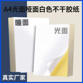 哑面不干胶A4打印纸不干胶 210*297mm 光面喷墨不干胶标签纸定制