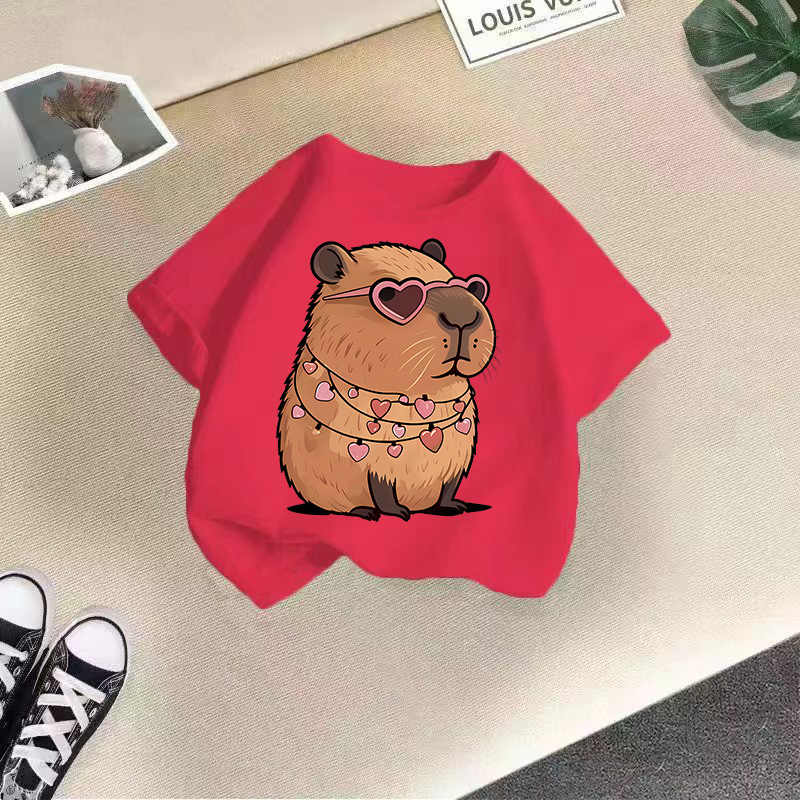 2025新型夏男女児童半袖アニメプリントtシャツ女子カジュアル上着国境を越えた子供服対外貿易ブーム