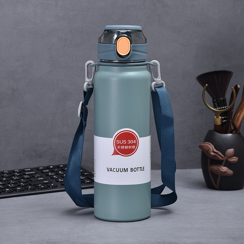 Fábrica de suministro directo 304 taza de acero inoxidable portable de gran capacidad taza de rebote doméstica con hervidor deportivo de paja
