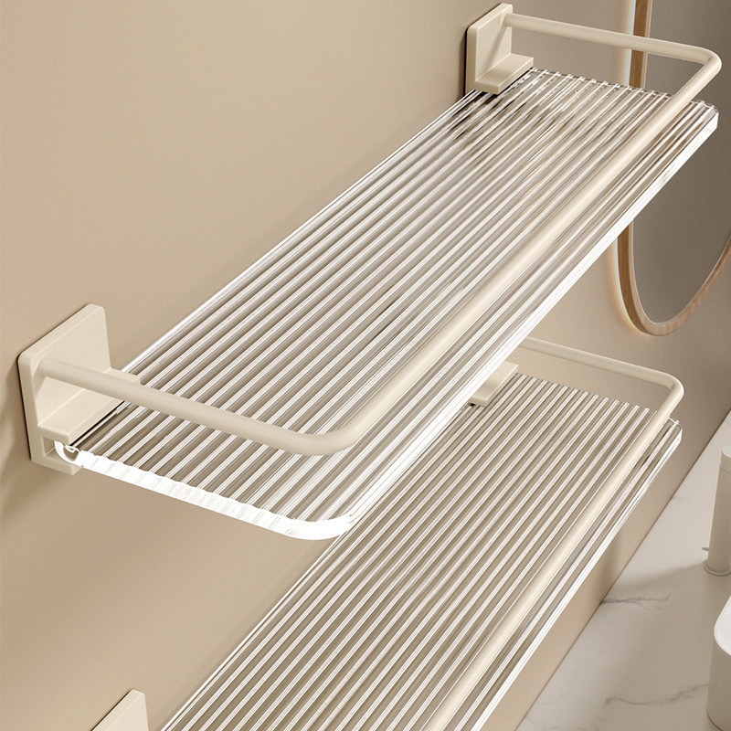 Acrylic Milk White Bathroom Toilet Storage Rack Transparent Wall-Mounted Bathroom Bathroom Washstand Storage Rack